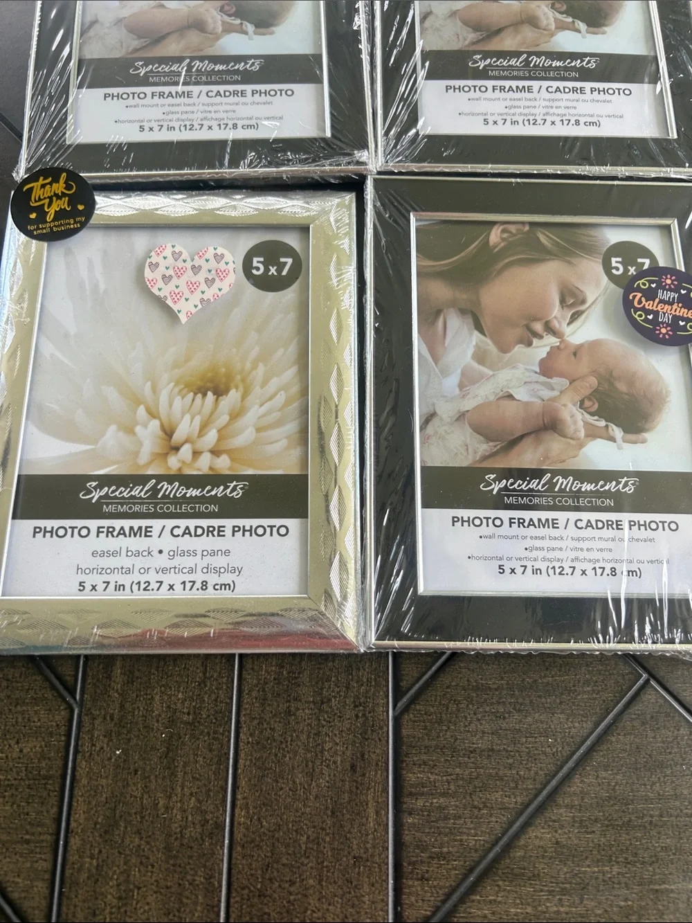 Special Moments Silver and Black 5x7 Photo Frame Set - Pack of 6